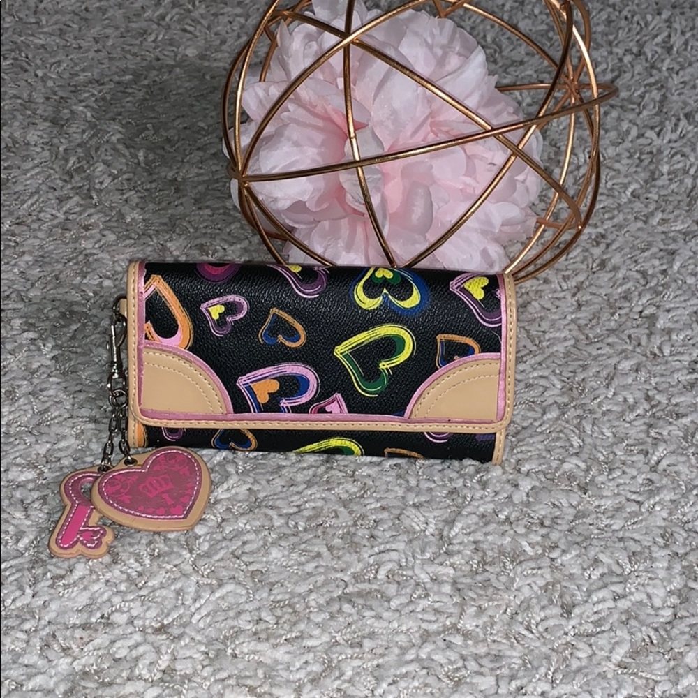 Multicolored Heart Snap Wallet